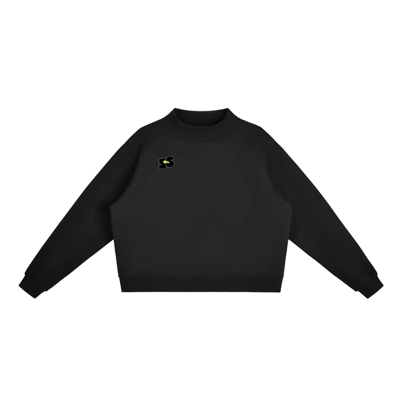 Essential Fleece Mock-Neck Crew Sweatshirt