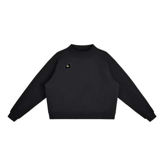 Essential Fleece Mock-Neck Crew Sweatshirt
