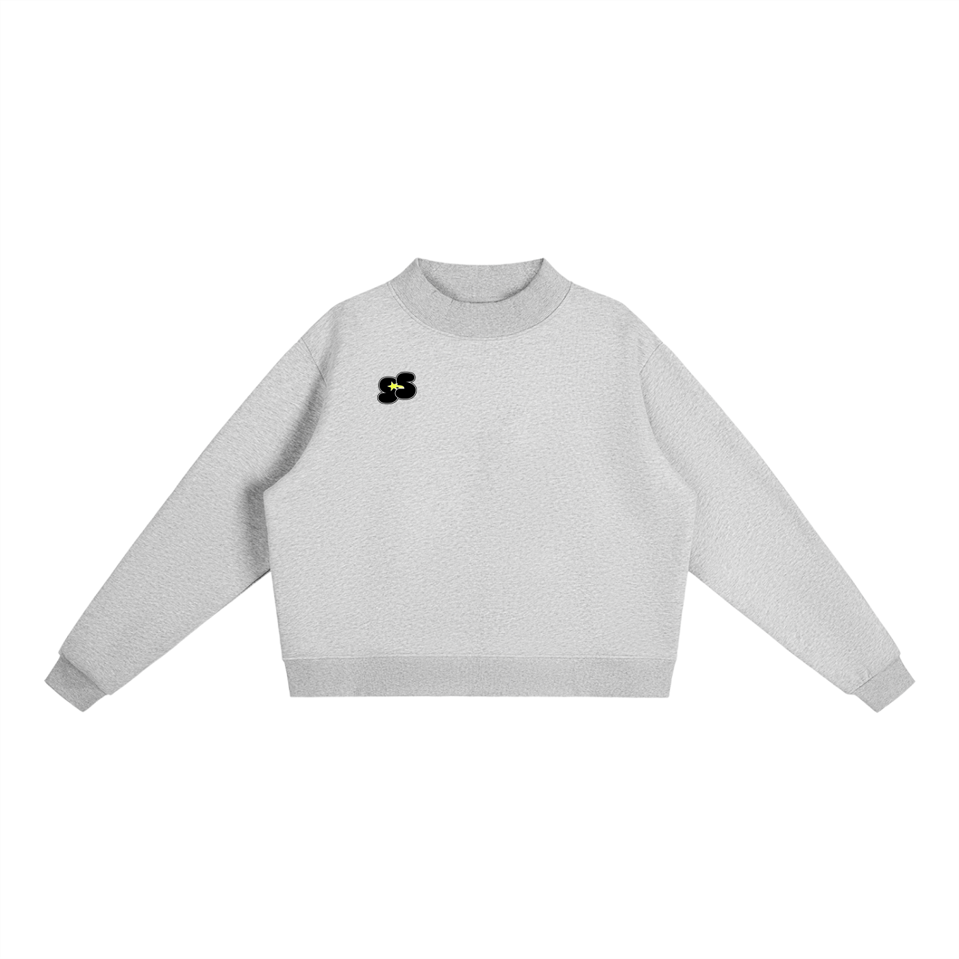 Essential Fleece Mock-Neck Crew Sweatshirt