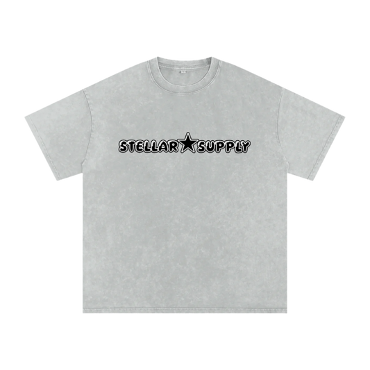 Stellar Supply Acid Wash Oversize T-Shirt - Light Gray