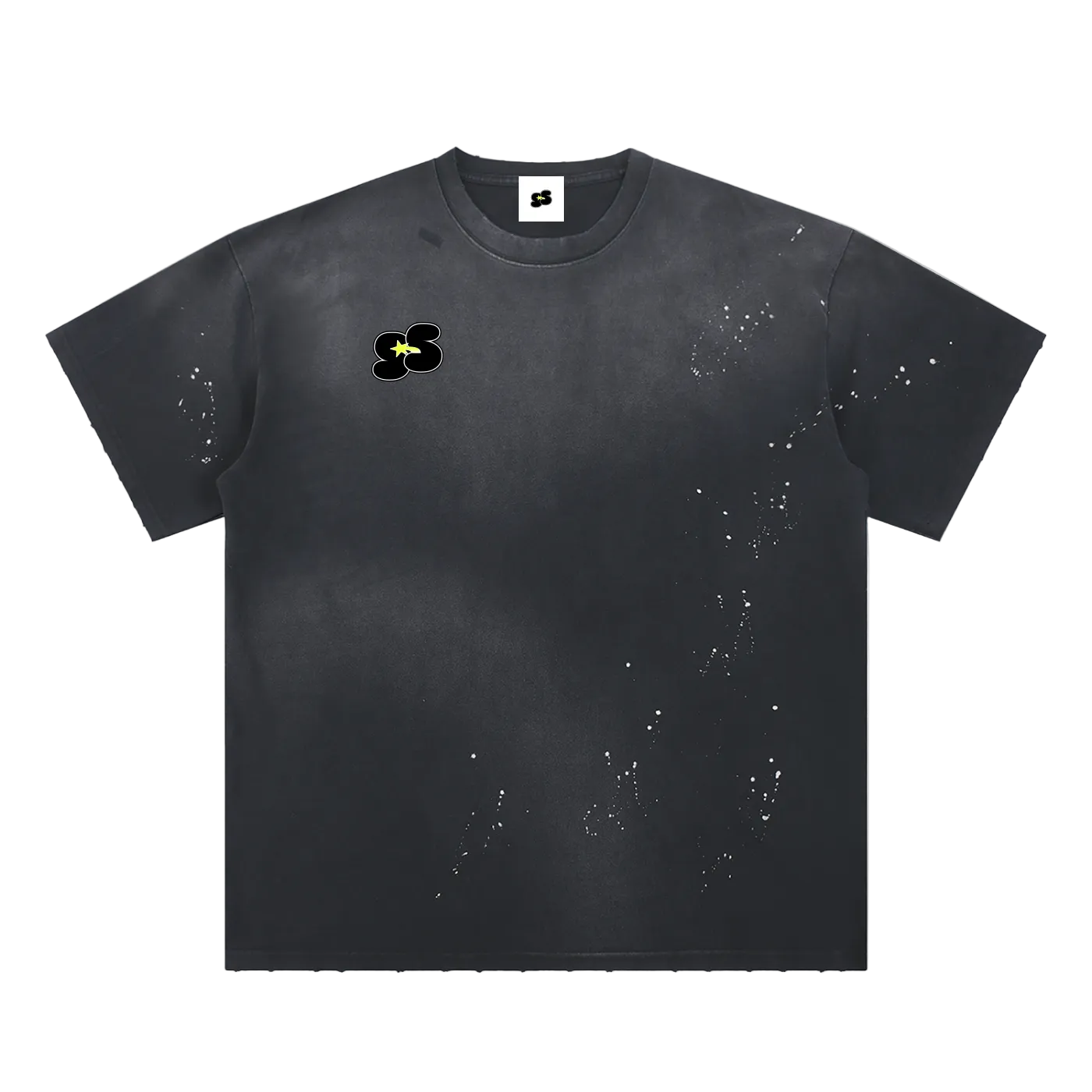 Hand-Frayed Sunfade Paint Splatter T-Shirt