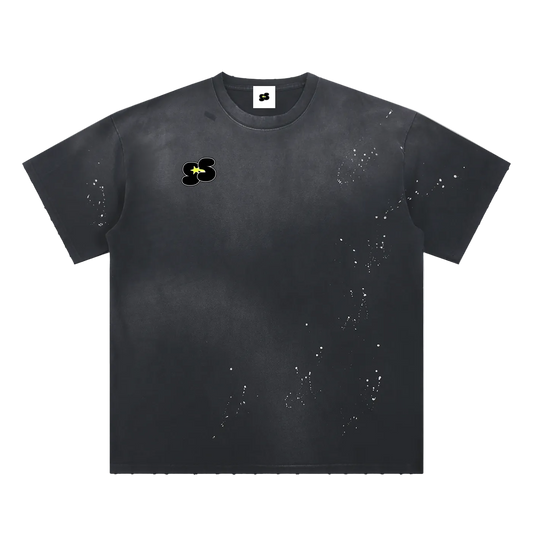 Hand-Frayed Sunfade Paint Splatter T-Shirt